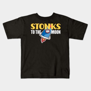 Stonks To The Moon Funny Day Trader Stock Trading Gift Kids T-Shirt